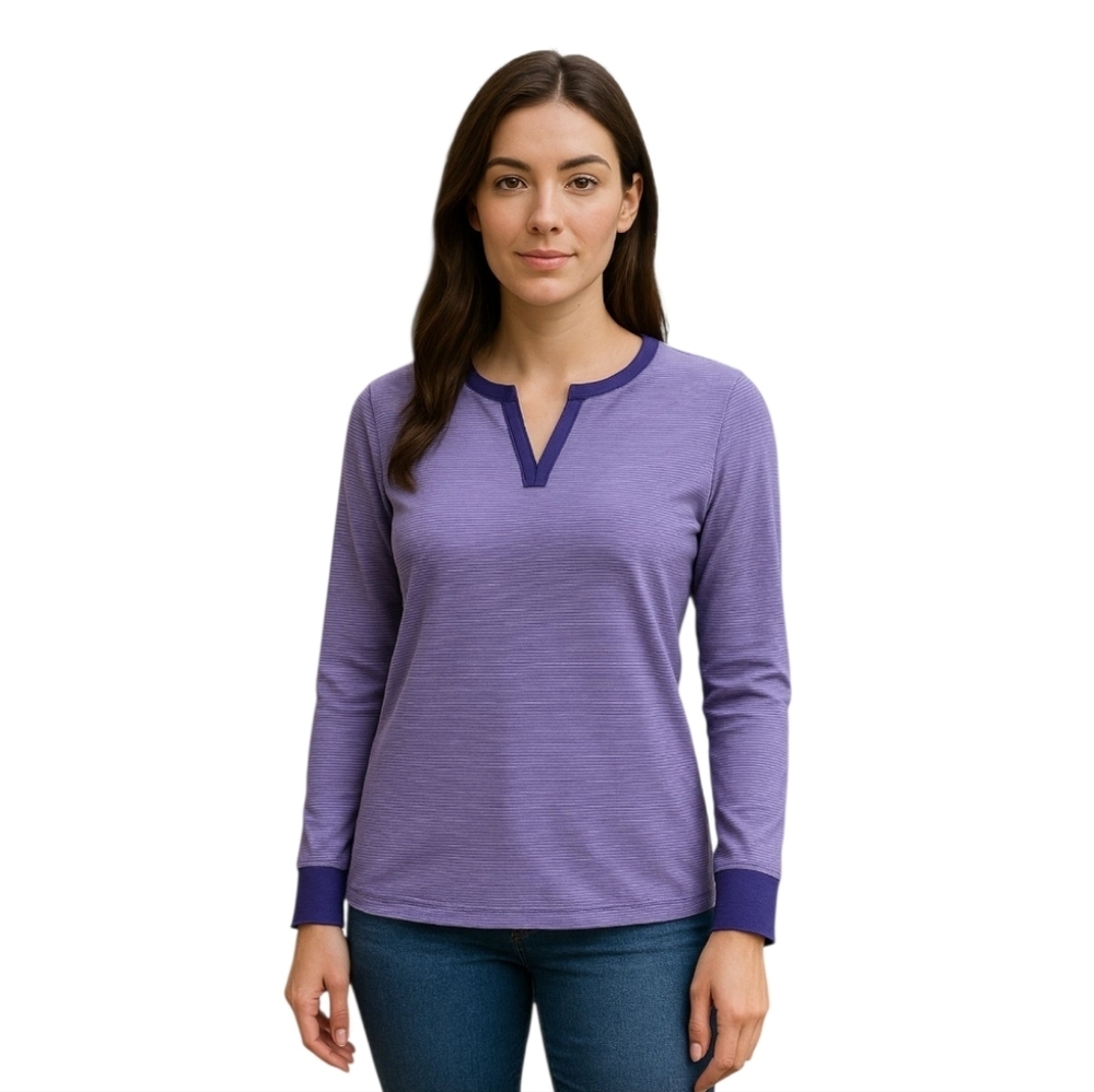 T by Talbots Split‎ Neck Long Sleeve Tee